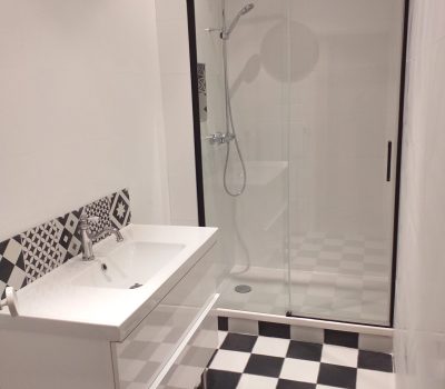 salle de bain avec douche